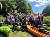 Работники Гродненской университетской клиники прошли на байдарках по реке Черная Ганча