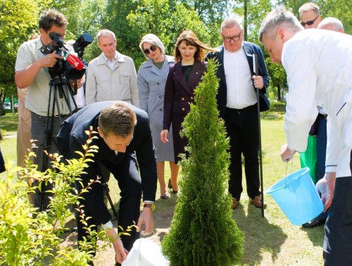 В Гродно профсоюз здравоохранения в составе делегации профсоюзов области высадил «семейное дерево» на территории БСМП