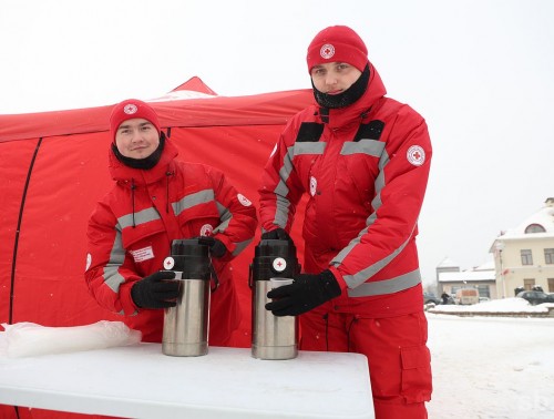 КАК РАБОТАЕТ ПУНКТ ОБОГРЕВА БЕЛОРУССКОГО КРАСНОГО КРЕСТА В ГРОДНО